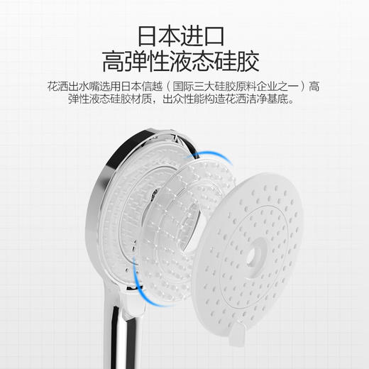 九牧（JOMOO） 淋浴花洒套装家用浴室淋浴喷头硅胶除垢隐藏集成喷枪花洒头沐浴顶喷手持增压花洒淋浴器 【集成喷枪硅胶净垢花洒】36439 商品图5