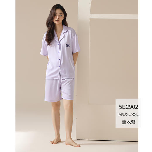 【凉感丝滑冰雪丝】自然醒爱琴海情侣睡衣夏季薄款短袖冰雪丝凉感套装女宽松休闲抗菌男士家居服开衫JLM 商品图6