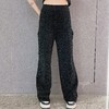 106WS绒面休闲阔腿裤31016（黑） 冬季 309064032105 商品缩略图0