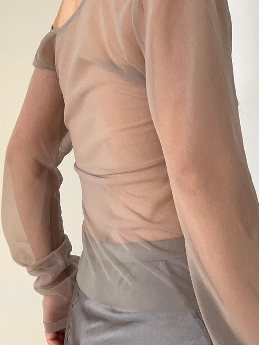 TU｜C04SS24-TP10 垂荡领皮肤衣 [ 黑 / 浅棕 ] 商品图10