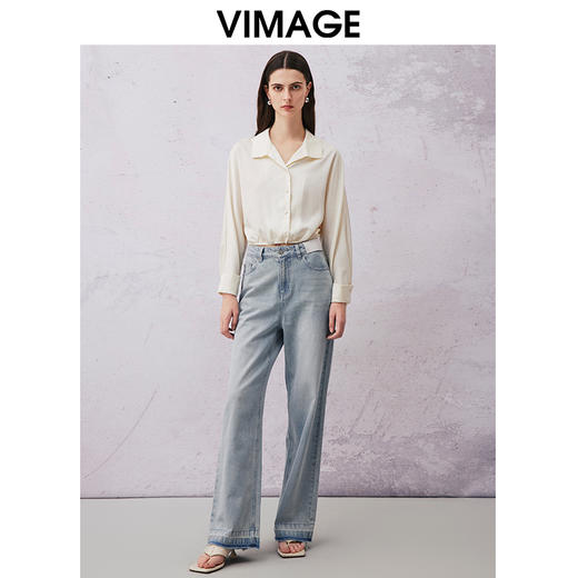 VIMAGE纬漫纪春季新款收腰显瘦女短衬衫V2109709 商品图1