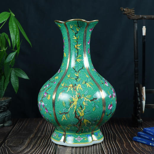 【珐琅彩仿古花口瓶】1个/份 图案自选  高约32cm（景德镇发货） 商品图1