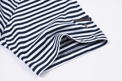 鲨鱼 简约刺绣小方标 条纹纯棉短袖POLO衫 PSS160 商品图8