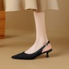 【预售5天】法式高跟单鞋，女鞋子新款布纹尖头气质简约黑色晚风凉鞋YS&5270 商品缩略图2
