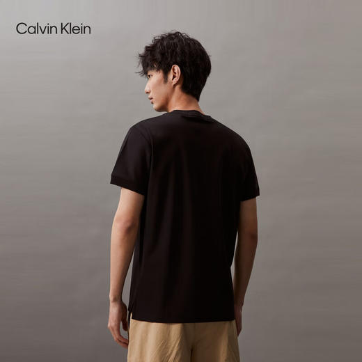 CKJ新款男士休闲简约印花丝光棉光滑短袖T恤J326336 商品图6