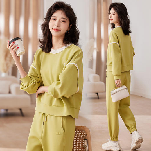 春季新款，刺绣圆领卫衣套装女潮流宽松休闲时尚两件套HR-MYIE2880 商品图6