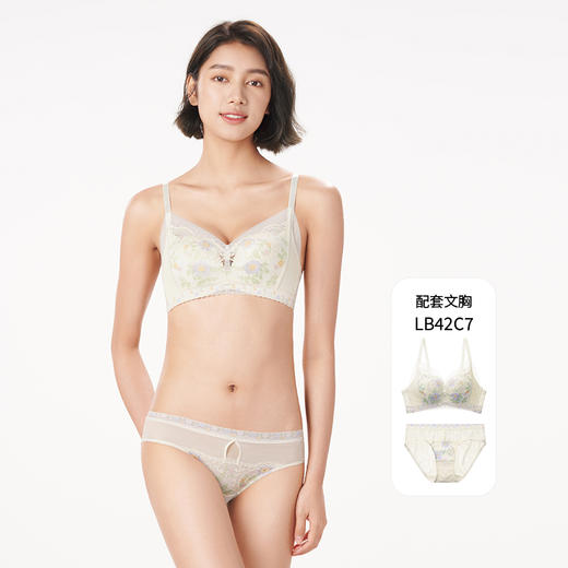 都市丽人薄透丝滑内裤女蕾丝+网布女士内裤三角内裤LP42C7 商品图4