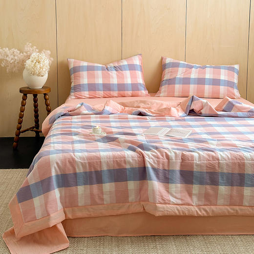 【格纹夏被】水洗棉夏凉被空调被子格纹全棉夏季薄被夏天被芯纯棉 商品图12