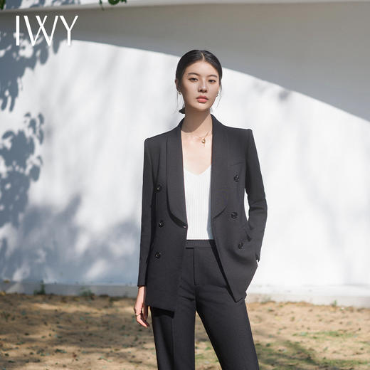 IWY/黑色西装套装女早春ol白领绑带职业装公务员面试正式场合正装C14106+P34106 商品图4