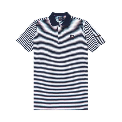 鲨鱼 简约刺绣小方标 条纹纯棉短袖POLO衫 PSS160 商品图0