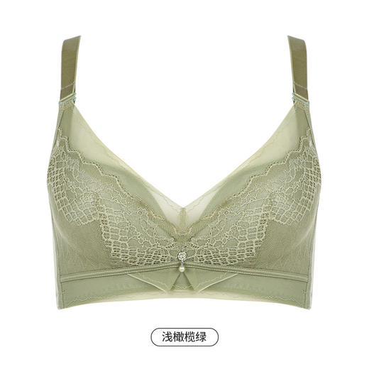 都市丽人舒软挺塑轻塑调整型内衣女蕾丝塑身A杯3/4杯薄款文胸树脂胶圈三排扣LJ44B8 商品图13