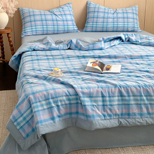 【格纹夏被】水洗棉夏凉被空调被子格纹全棉夏季薄被夏天被芯纯棉 商品图6