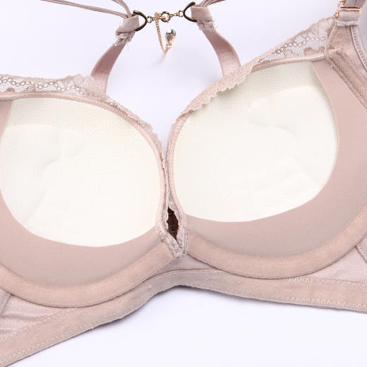 都市丽人聚拢升杯内衣女蕾丝文胸B杯适穿3/4杯中厚常规内衣无钢圈三排扣YB45A5 商品图9