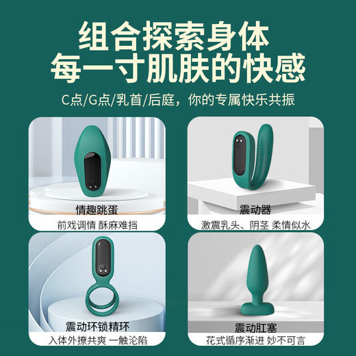 斯汉德情趣四件套夫妻共用外出肛塞穿戴男用锁精环情趣套装 商品图2