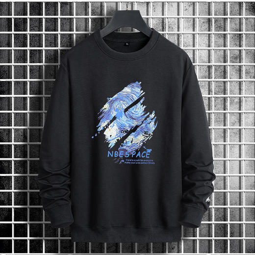 【Q】【新款DSK】大依优型大码印花长袖卫衣加肥加大肥佬休闲宽松透气上衣打底男士胖子 商品图1