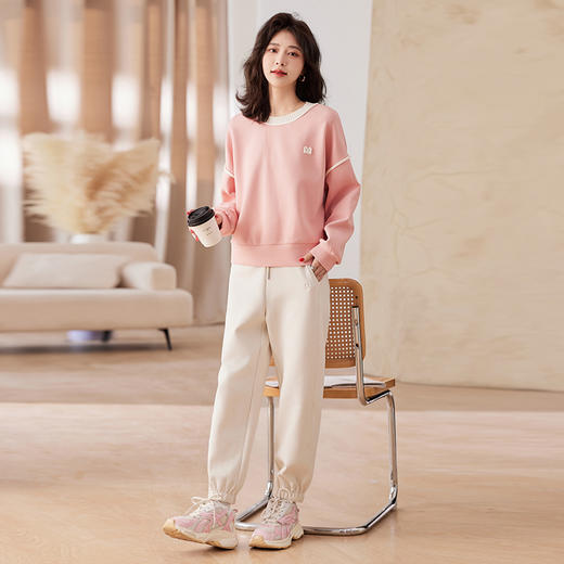 春季新款，刺绣圆领卫衣套装女潮流宽松休闲时尚两件套HR-MYIE2880 商品图2