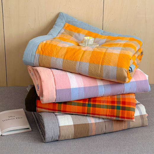 【格纹夏被】水洗棉夏凉被空调被子格纹全棉夏季薄被夏天被芯纯棉 商品图3