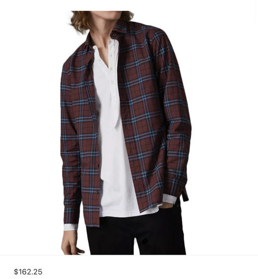 适合130斤左右 断码特清 B.B.R细格纹 三色棉质衬衫 CS201 商品图3