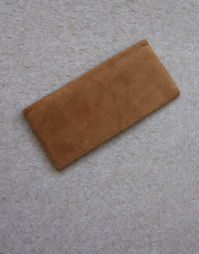 简单粗暴的 第四波 哈！出口订单 手作匠人风 麂皮绒的 票据夹