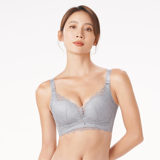 都市丽人舒软挺塑轻塑调整型内衣女蕾丝塑身A杯3/4杯A加厚B中厚文胸无钢圈四排扣LJ41A5 商品图1