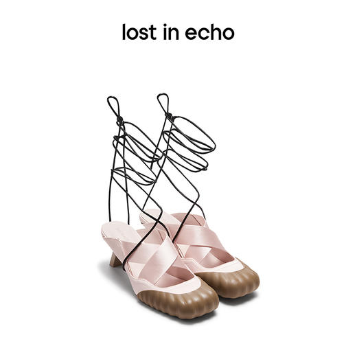 [捡漏价]lost in echo2024春季新款设计师品牌气质方头交叉绑带芭蕾舞凉拖 商品图0