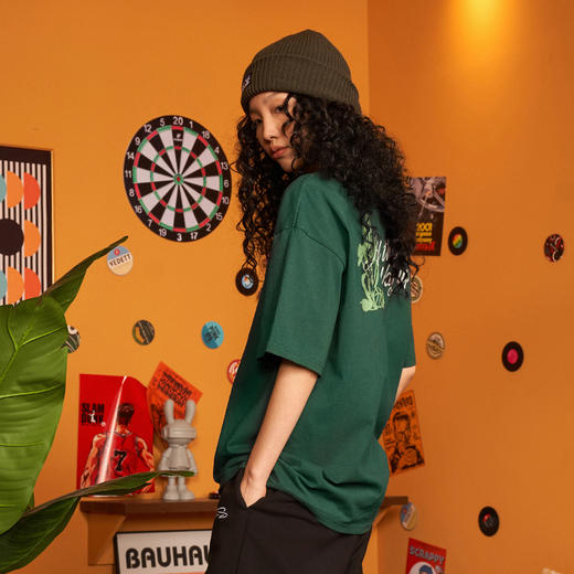 有志者UZIS 针织纯棉T恤男夏季透气美式休闲篮球运动短袖[仙人掌] 商品图3