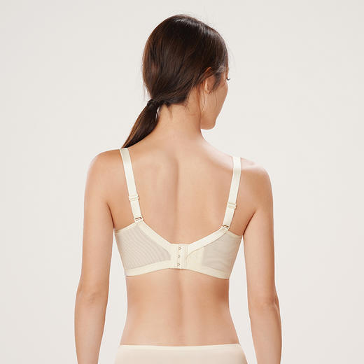 都市丽人舒软挺塑轻塑调整型内衣女蕾丝塑身A杯3/4杯薄款文胸树脂胶圈三排扣LJ44B8 商品图3