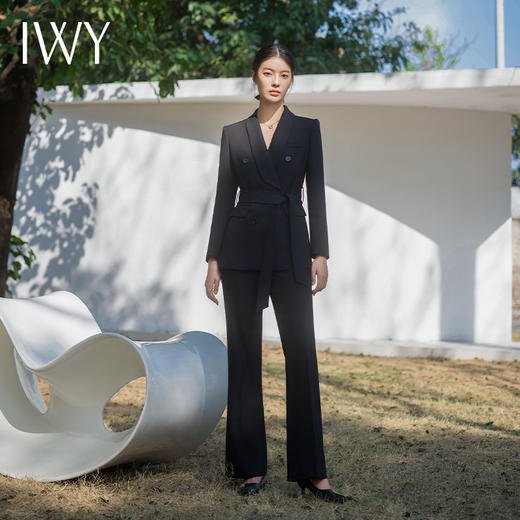IWY/黑色西装套装女早春ol白领绑带职业装公务员面试正式场合正装C14106+P34106 商品图2