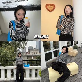 新品上身 |条纹打底搭工装裤，一套简约又时髦~😍！