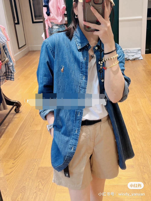 911-1  偏爱 自留 25新到 RL彩色小马刺绣 软糯亲肤 内搭外穿 牛仔衬衫 商品图9