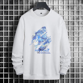 【Q】【新款DSK】大依优型大码印花长袖卫衣加肥加大肥佬休闲宽松透气上衣打底男士胖子