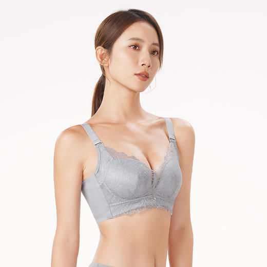 都市丽人舒软挺塑轻塑调整型内衣女蕾丝塑身A杯3/4杯A加厚B中厚文胸无钢圈四排扣LJ41A5 商品图2