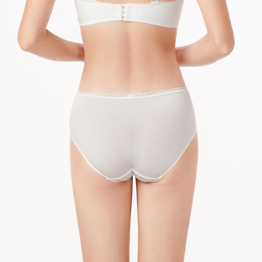 都市丽人薄透丝滑内裤女蕾丝+泳布内裤三角内裤YP42A7 商品图8