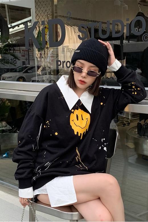 WHO KNOWS 笑脸图案圆领卫衣 14455 商品图2