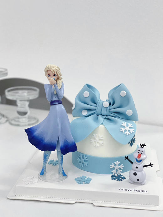 冰雪奇缘蝴蝶结女孩周岁生日蛋糕 商品图1