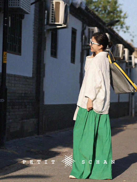 PETIT SCHAN小闪 CLO#338 Birds And Poems 飞鸟与诗 纯棉/亚麻设计感新中式茧型对襟外套 商品图2