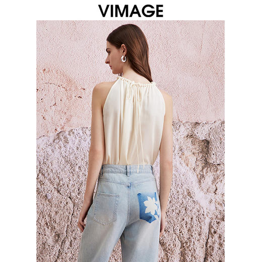 VIMAGE纬漫纪夏季新款气质无袖修身显瘦上衣V2113726 商品图4