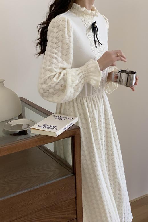 L.Fleuri 法式蕾丝蝴蝶结连衣裙 17414 商品图4