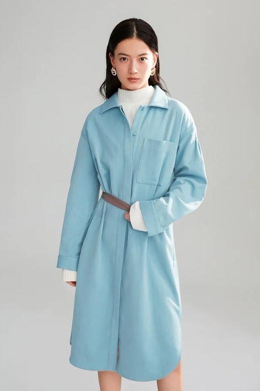 LILY 宽松廓形感腰带衬衫式连衣裙 10452 商品图0