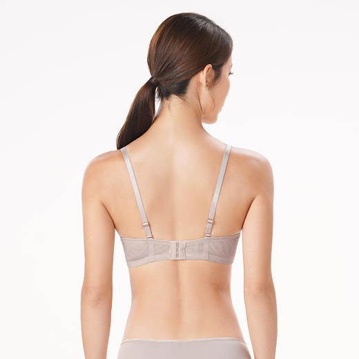 都市丽人聚拢升杯内衣女蕾丝文胸B杯适穿1/2杯超薄款速干常规内衣软钢圈三排扣YB42A5 商品图5