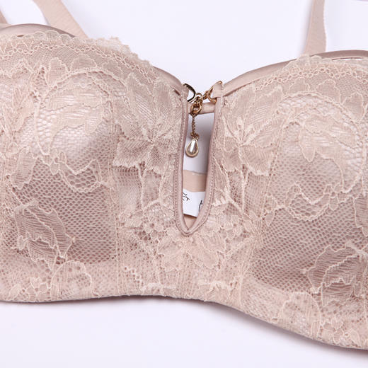 都市丽人聚拢升杯内衣女蕾丝文胸B杯适穿1/2杯超薄款速干常规内衣软钢圈三排扣YB42A5 商品图7