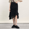 谜底不规则半身裙2024年夏款优雅浪漫双层荷叶边中长裙242MB0542 商品缩略图0