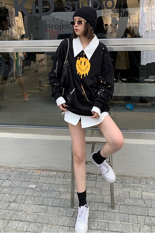 WHO KNOWS 笑脸图案圆领卫衣 14455 商品图4