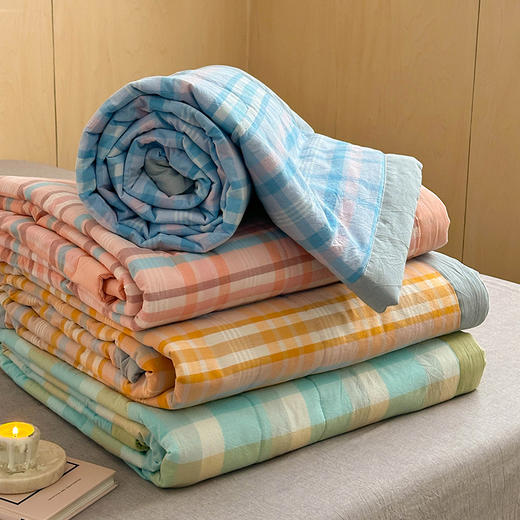 【格纹夏被】水洗棉夏凉被空调被子格纹全棉夏季薄被夏天被芯纯棉 商品图10