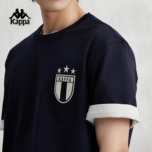 Kappa卡帕复古短袖2024新款男夏徽章休闲T恤索罗娜半袖K0E32TD20 商品图3