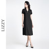 LIZZY 简约新中式国风V领廓版型连肩袖A摆醋酸连衣裙7606 商品缩略图1