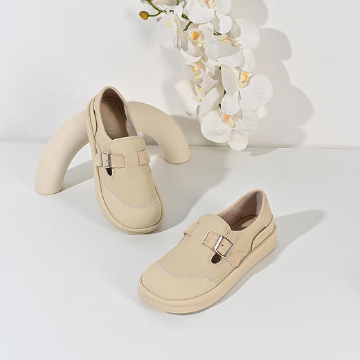 2024经典鲨春季女鞋新款时髦牛皮革两穿舒适勃肯鞋KW172-D17061 商品图3