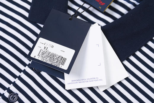 鲨鱼 简约刺绣小方标 条纹纯棉短袖POLO衫 PSS160 商品图4