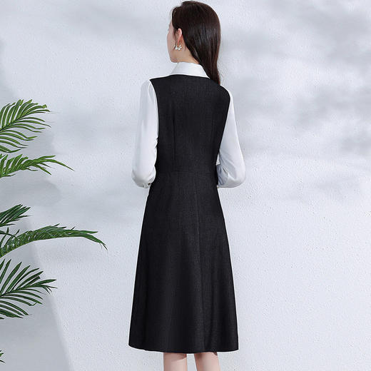 QYM A1803-Y牛仔连衣裙气质复古马甲裙 商品图2