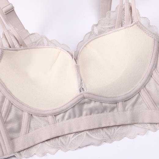 都市丽人美体纤塑柔型杯轻塑塑身内衣女蕾丝AB杯适穿3/4杯A加加厚B中厚文胸无钢圈四排扣LJ41A6 商品图8